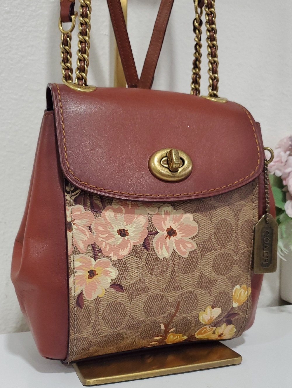 RARE Coach Parker Convertible Backpack 16 In Signature Canvas and Floral Print - Picture 12 of 16